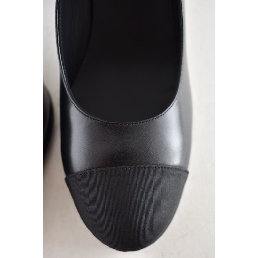 Chanel 24B Black CC Logo Mary Jane Ankle Strap Block Heel Platform Pumps 41 - Picture 9 of 16